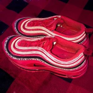 Nike Red, Leopard and Black AirMax Athletic Shoes